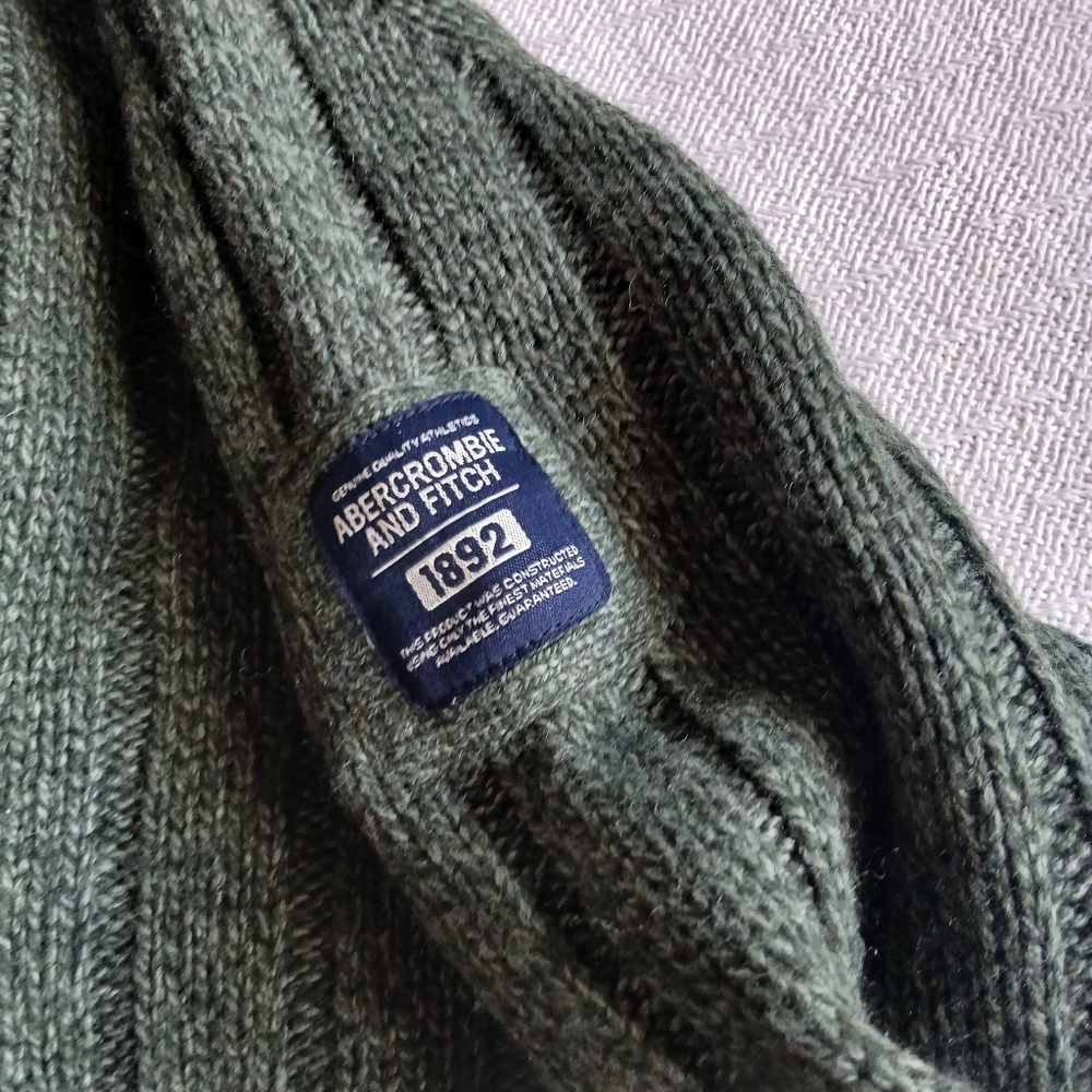 a&f ♡ 90s lambswool blend sweater vintage abercrombie and fitch large y2k green - Picture 8 of 9